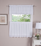 Danielle Embroidered Eyelet Tier Curtain - White